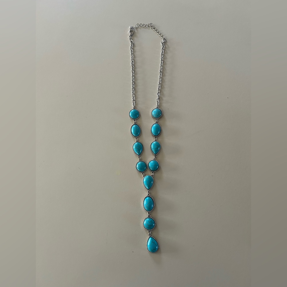 Faux Turquoise Lariat